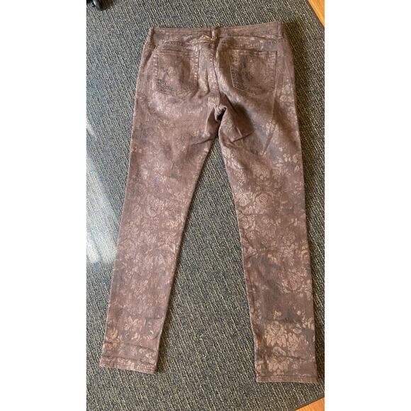 Kut From The Kloth Jeans Womens 12 Skinny Diana Brown Gold Floral - Picture 4 of 6
